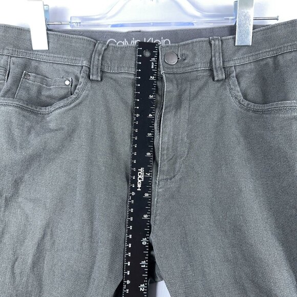 Calvin Klein Slim Straight Leg Jeans Mens Size W32X32L Mid Rise Olive Green - Picture 7 of 13